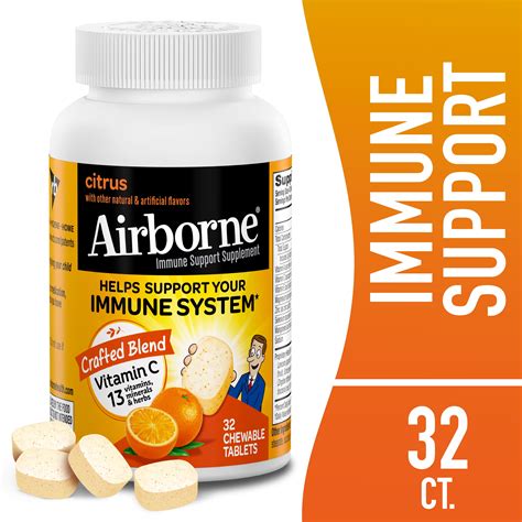 Pack Airborne Citrus Chewable Tablets Count Mg Of Vitamin