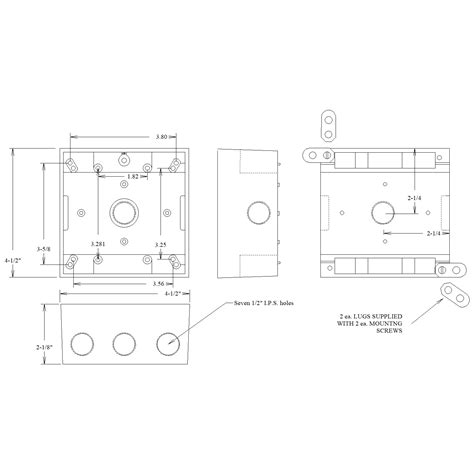 2 Gang Weatherproof Box With Seven 1 2 Inch Outlets 2 In Each End 1