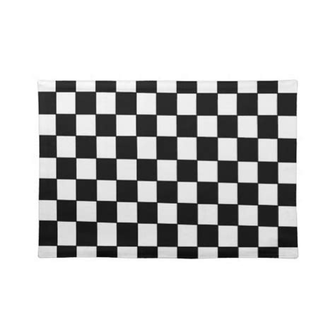 Black White Checked Placemat Placemats Black And