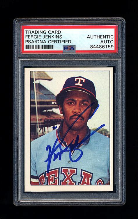 Fergie Jenkins Signed Sspc Psa Dna Autographed Hof Texas Rangers