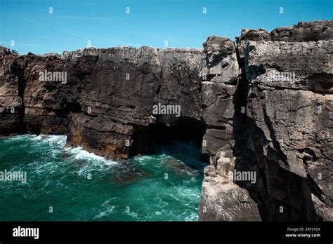 boca  inferno unique sea arch cascais portugal stock photo alamy