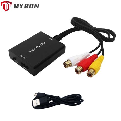 Myron Rca To Hdmi อะแดปเตอร์แปลง สําหรับ Pc Laptop 1080p Av Cvbs Composite Shopee Thailand