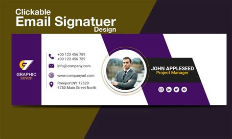 Create Email Signature Html Clickable Html Email Signature By Graphic