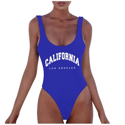 Anineo Women Fashion Letter Print Monokini Sexy Bikini Swimwear Bathing Sleeveless Backless