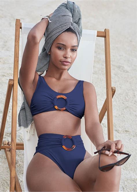 Getaway Top In Navy Blue Bikini Venus