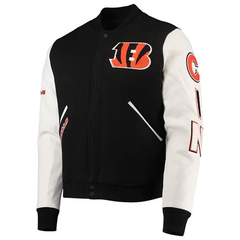 Full Zip Cincinnati Bengals Black And White Varsity Jacket Jackets