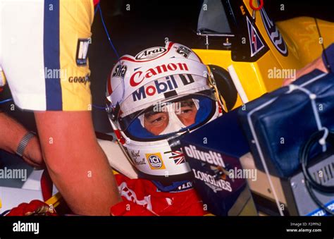 Nigel Mansell Assis Dans Le Cockpit De Sa Williams Honda Voiture De