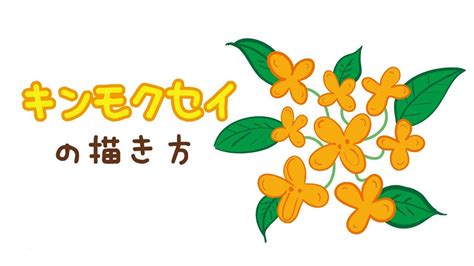 【秋の風物詩】金木犀（キンモクセイ）のイラストの描き方 How To Draw An Osmanthus【たのしい図案教室・happy