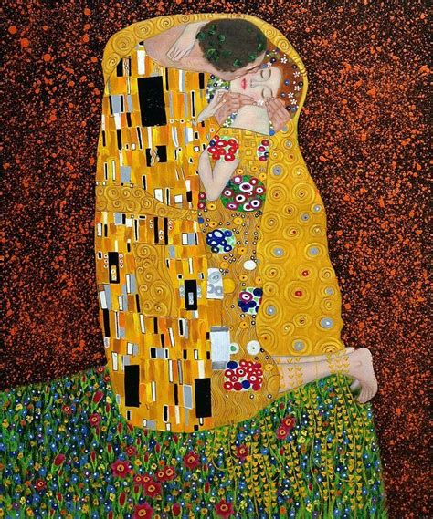 The Kiss (Full View) - Gustav Klimt Oil Painting