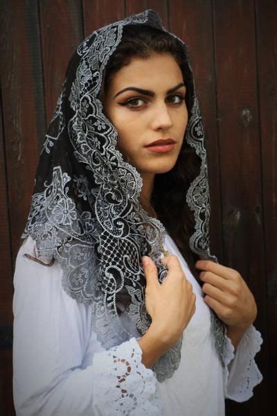 Soft Silver Sicilian Mantilla Catholic Veil Sicilian Women Chapel Veil