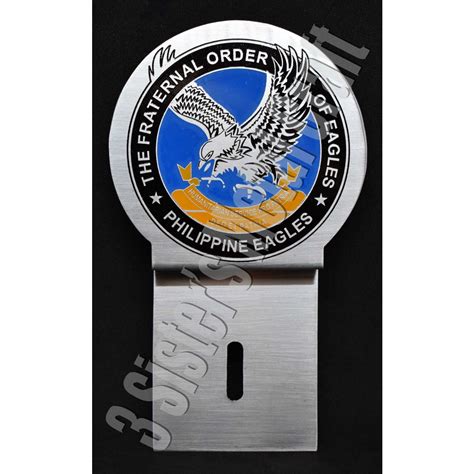 The Fraternal Order Of Eagles TFOE PE CAR Plate Emblem Stainless