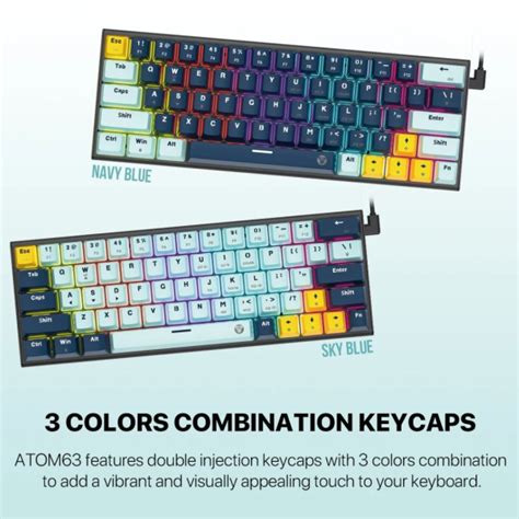 Fantech Mk V Atom Hot Swappable Wired Mechanical Gaming Keyboard Sky Blue Vibe Gaming