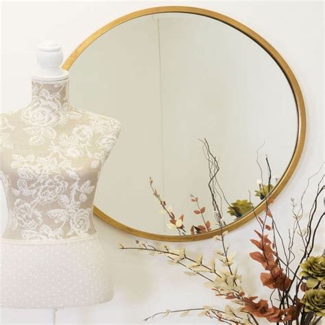 Rowan Gold Modern Bevelled Round Mirror Home Accessories Mirrors