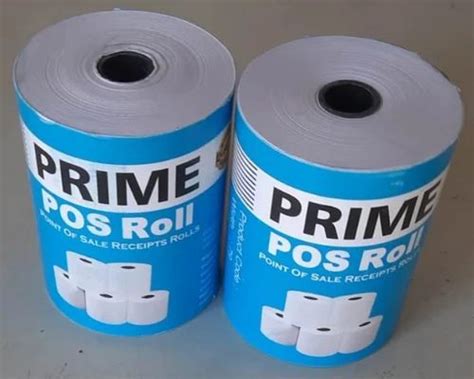 Plain Prime POS Thermal Printer Paper Roll GSM 120 GSM Size 30m L