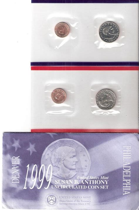 Anthony Uncirculated Coin Set Philadelphia And Denver Mint 1999 Susan B