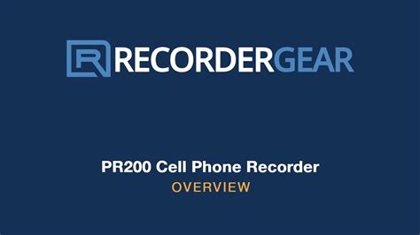 Recordergear Pr200 Bluetooth Cell Phone Call Recording Device Iphone And Android Mobile