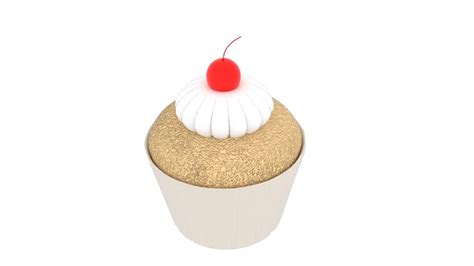 3d Cherry Cupcake Model