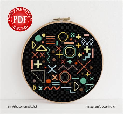 Geometric Shapes Mathematical Cross Stitch Pattern PDF Etsy