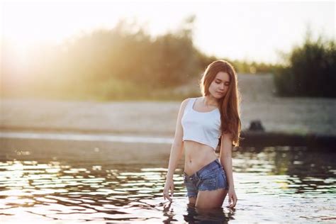 Wallpaper Sunlight Women Model Sunset Sea Water Nature