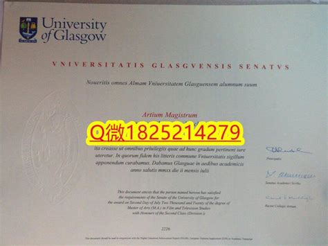 办理硕士学位证书（glasgow毕业证成绩单）1825214279微q伪造英国格拉斯哥大学全套仿真文凭学历认证留信网伪造glasgow本科学位