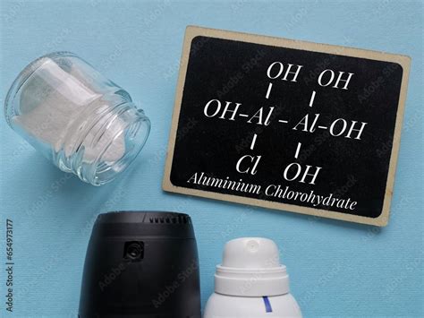 Structural chemical formula of aluminium chlorohydrate with white ...