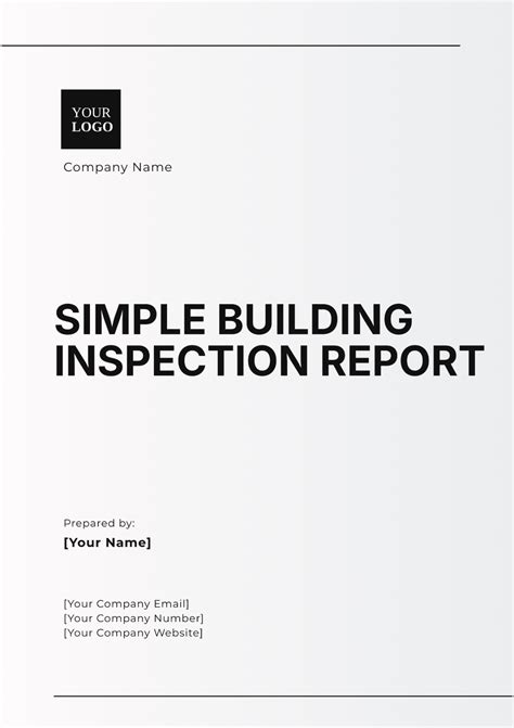 Free Simple Building Inspection Report Template to Edit Online