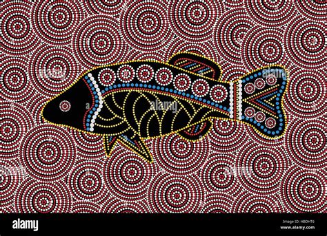 Aboriginal Dot Painting Fish