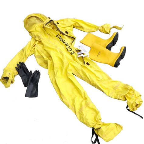 Czech Yellow Pc Chemical Suit With Boots Bag And Gloves Tactical