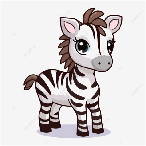 Cute Cartoon Zebra Standing Vector, Cute Clipart, Cartoon Clipart ...