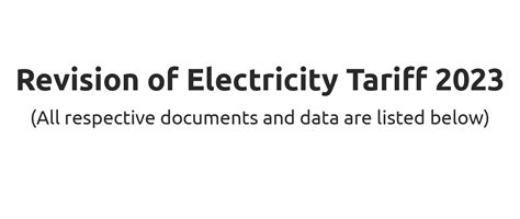 Revision Of Electricity Tariff 2023 Pucsl