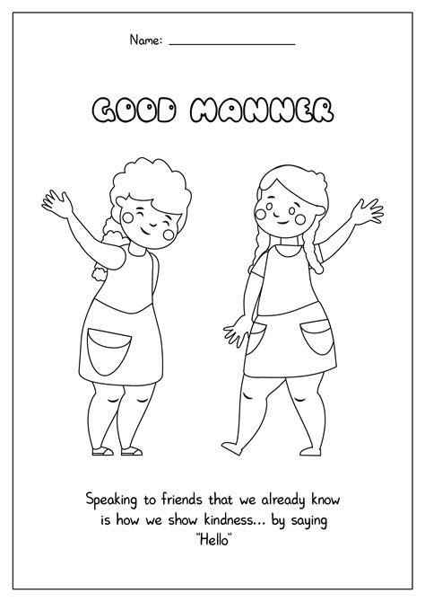 Good Manners Coloring Sheet