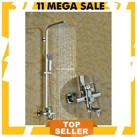 Jual Jual Kran Tiang Shower Air Panas Dingin Fsd Kuningan Minimalis Set