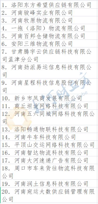 河南省公布第四批23家网络货运平台线上服务能力认定合格企业｜名单腾讯新闻