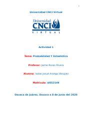 Acyividad 1 Probabilidad Y Estadistica Docx 1 Universidad CNCI