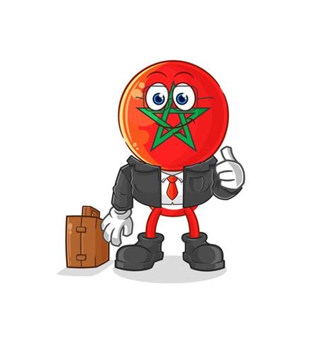 Premium Vector Morocco Office Worker Mascot Cartoon Vector