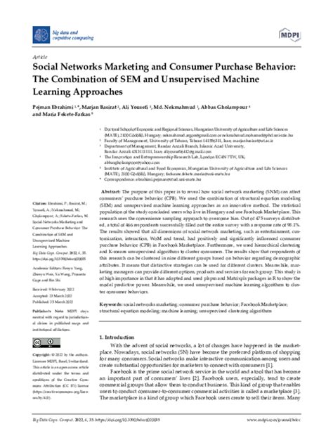 Pdf Social Networks Marketing And Consumer Purchase Behavior The