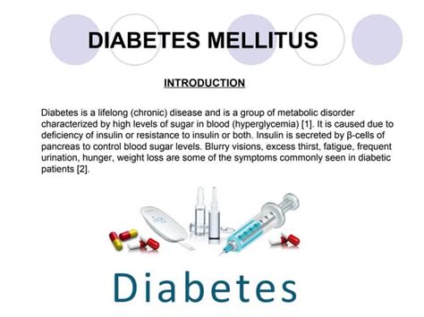 Diabetes Mellitus Introduction Types Of Diabetes Mellitus Ppt