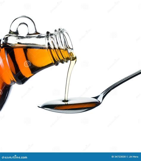 Maple Syrup Pouring On Spoon Stock Photo Image Of Background Bottle