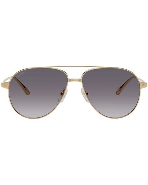 Cartier Gold Aviator Sunglasses In Black Lyst