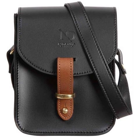 N Damus London Mini Elizabeth Black Leather Crossbody Satchel Bag