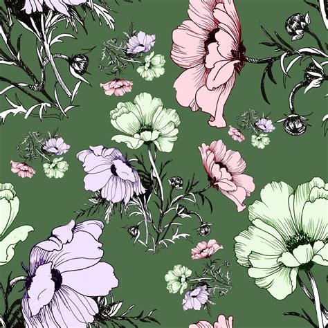 Rewallpaper 175in X 23ft Peel And Stick Walllpaper Floral Vintage Dark Green Wallpaper For