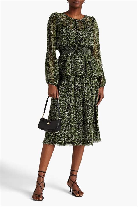 Mikael Aghal Gathered Floral Print Chiffon Skirt The Outnet