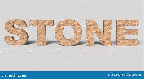 Stone Font 3d Render Of Word Stone Stock Illustration Illustration Of