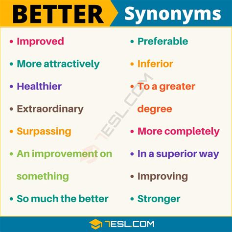 110 Synonyms For Better With Examples Another Word For Better” • 7esl