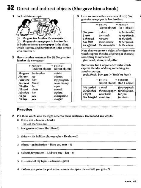 Direct and Indirect Objects (She Gave Him A Book) | PDF | Object ...