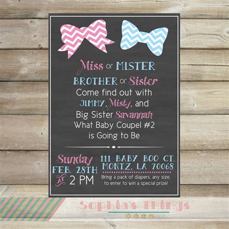 Gender Reveal Party Printable Invitation Gender Reveal Pink