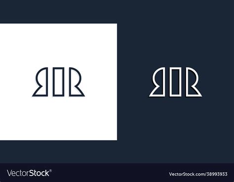 Abstract Line Art Initial Letters Rr Logo Vector Image