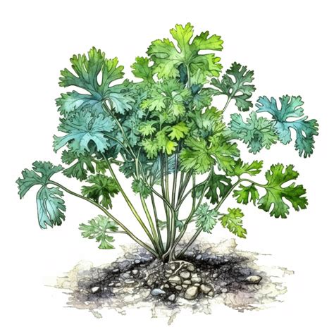 Premium Ai Image A Drawing Of A Parsley Plant With Green Leaves