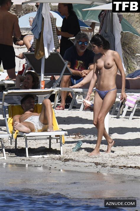 Lucia Rivera Sexy Seen Topless Showing Off Her Nude Tits At The Beach In Sardinia Aznude