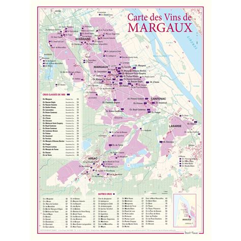 Carte Des Vins De Margaux Poster 30 X 40 Cm